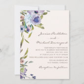Elegant Lila Paars Dusty Blue Floral Wedding Kaart (Voorkant)
