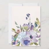 Elegant Lila Paars Dusty Blue Floral Wedding Kaart (Achterkant)