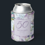 Elegant Lila Paars Floral Greenery 50th Birthday Blikjeskoeler<br><div class="desc">Mooie en elegante lila paarse bloemen en groen botanische waterverf 50e verjaardagsfeestje koelbox. Neem contact met mij op voor hulp bij maatwerk of voor het aanvragen van bijpassende of coördinerende producten.</div>