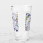 Elegant Lila Paars Floral Greenery 50th Birthday Glas (Rechts)