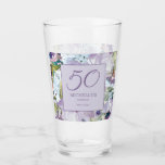 Elegant Lila Paars Floral Greenery 50th Birthday Glas<br><div class="desc">Mooie en elegante lila paarse bloemen en groen botanische waterverf 50e verjaardagsfeestje drink glas. Neem contact met mij op voor hulp bij maatwerk of voor het aanvragen van bijpassende of coördinerende producten.</div>