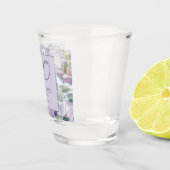 Elegant Lila Paars Floral Greenery 50th Birthday Shot Glas (Rechts)