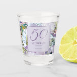 Elegant Lila Paars Floral Greenery 50th Birthday Shot Glas<br><div class="desc">Mooie en elegante lila paarse bloemen en groen botanische waterverf 50e verjaardagsfeestje shot glass. Neem contact met mij op voor hulp bij maatwerk of voor het aanvragen van bijpassende of coördinerende producten.</div>