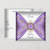 Elegant Lila Paars Gold White Event Party Kaart (Voorkant / Achterkant)