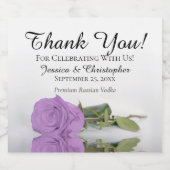 Elegant Lila Paars Roos Chic Weddenschap Bedankt Likeurfles Etiket (Enkel label)