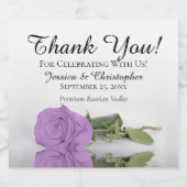 Elegant Lila Paars Roos Chic Weddenschap Bedankt Likeurfles Etiket (Enkel label)