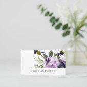 ELEGANT LILA PAARS ROOS VREEMDE VLOERBUNCH VISITEKAARTJE (Staand voorkant)