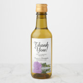 Elegant Lila Paars Roos Weddenschap Hartelijk dank Wijn Etiket (Voorkant)