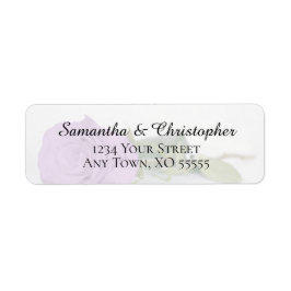 Elegant Lila Paars Roos Wedding Return Address Etiket