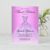 Elegant Lila Paars Sweet Sixteen 16e verjaardag Kaart (Staand voorkant)