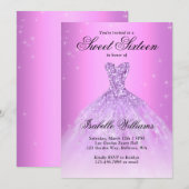 Elegant Lila Paars Sweet Sixteen 16e verjaardag Kaart (Voorkant / Achterkant)