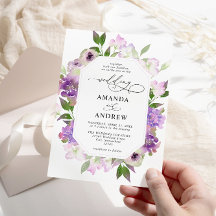 Elegant Lila paarse bloemen bruiloft