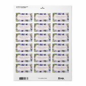Elegant Lila Paarse Bloemen Groen Botanisch Etiket (Full Sheet)