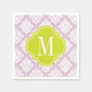 Elegant Lila Paarse Damask Gepersonaliseerd Servet