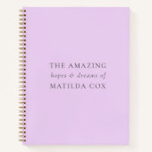 Elegant Lila Paarse Hopes and Dreams Journal Notitieboek (Voorkant)