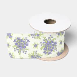 Elegant lila paarse lente bloemen satijnen lint