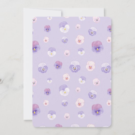 Elegant Lila Pansies Vrijgezellenfeest Brunch Part Kaart (Achterkant)