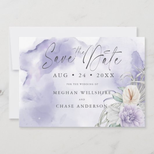 Elegant Lila Peony Floral Waterverf (Voorkant)