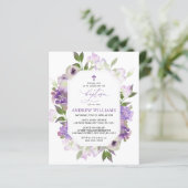 Elegant Lila Purple Flowers Baptism Invitation (Staand voorkant)