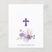 Elegant Lila Purple Flowers Baptism Invitation (Achterkant)
