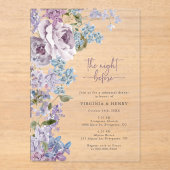 Elegant Lila repetitiediner Acryl Uitnodigingen (Voorkant)