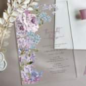 Elegant Lila repetitiediner Acryl Uitnodigingen