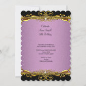 Elegant Lila Roze Black Gold 60e verjaardag Kaart (Achterkant)