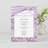 ELEGANT LILA SATIN MERMAID INSPIRED WEDING KAART (Staand voorkant)