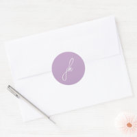 Elegant Lila Schrift Monogram Huwelijk