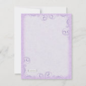 Elegant Lila Scrollwork Formele bruiloft uitnodige Kaart (Achterkant)