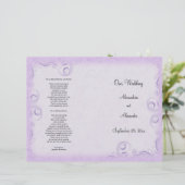 Elegant Lila Scrollwork Wedding Programme (Staand voorkant)