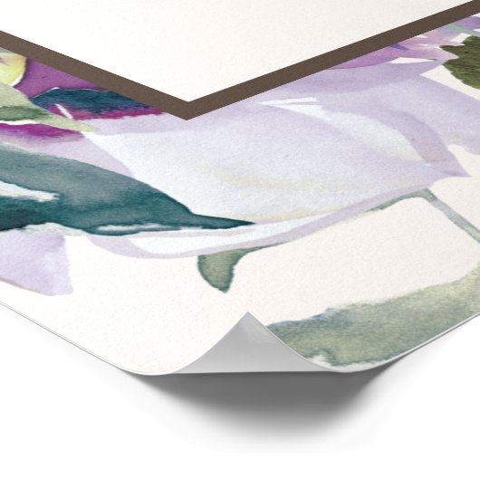 Elegant Lila Stusty Blue Floral Wedding Welcome Poster (Hoek)