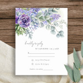 Elegant Lila Succulent Eucalyptus Foliage Weddensc RSVP Kaartje