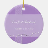 Elegant Lila Violet Tartan Monogram Keramisch Ornament (Achterkant)