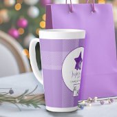 Elegant Lila Violet Tartan Monogram Latte Mok