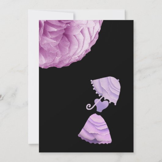 Elegant LILA Vrijgezellenfeest Umbrella koninklijk Kaart (Achterkant)