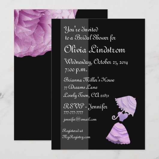 Elegant LILA Vrijgezellenfeest Umbrella koninklijk Kaart (Voorkant / Achterkant)