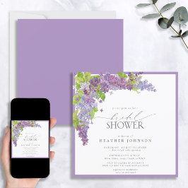 Elegant Lila Waterverf Floral Vrijgezellenfeest In Kaart