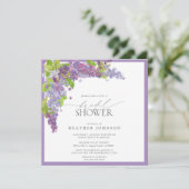 Elegant Lila Waterverf Floral Vrijgezellenfeest In Kaart (Staand voorkant)