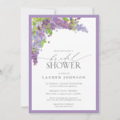 Elegant Lila Waterverf Floral Vrijgezellenfeest Kaart (Voorkant)