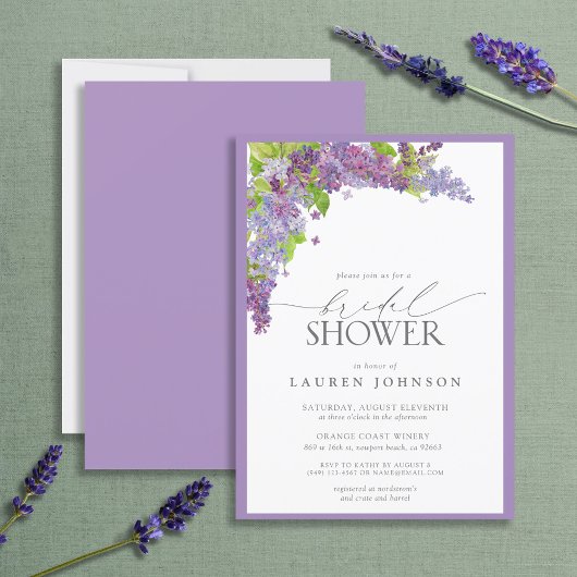 Elegant Lila Waterverf Floral Vrijgezellenfeest Kaart