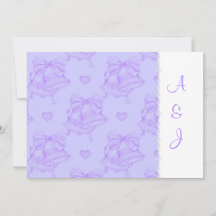 ELEGANT LILA WEDDING BELLS INVITATIE KAART