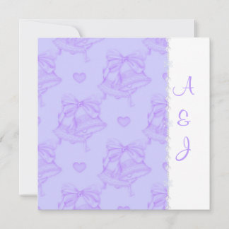 ELEGANT LILA WEDDING BELLS INVITATION SQUARE KAART