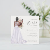 Elegant Lila Wedding Gown Vrijgezellenfeest Invite Bedankkaart (Staand voorkant)