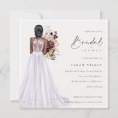 Elegant Lila Wedding Gown Vrijgezellenfeest Invite Bedankkaart (Voorkant)