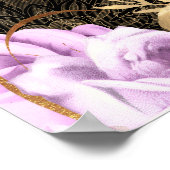 Elegant Lilac and Gold Flowers Birthday Party Poster (Hoek)