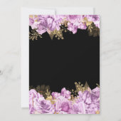 Elegant Lilac and Gold Flowers Sweet Sixteen Kaart (Achterkant)