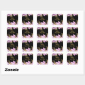 Elegant Lilac and Gold Flowers Sweet Sixteen Vierkante Sticker (Vel)
