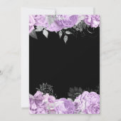 Elegant Lilac and Silver Flowers Birthday Party Bedankkaart (Achterkant)