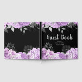 Elegant Lilac and Silver Flowers Birthday Party Gastenboek (Volledig)